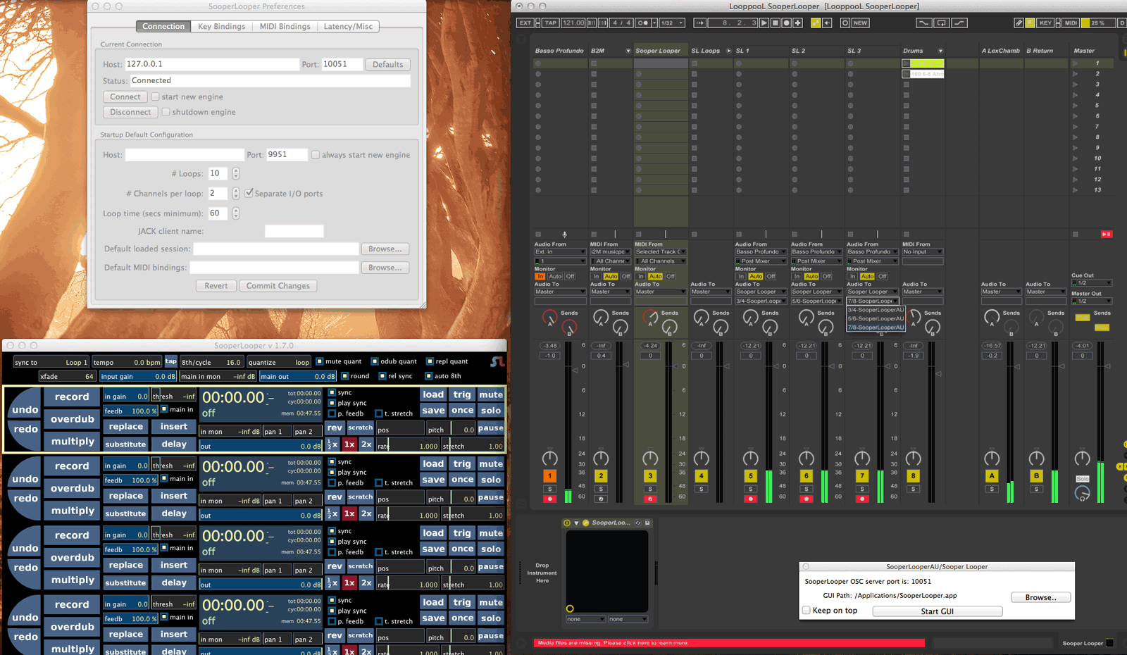 SooperLooper, SooperLooper Preferences, and Live